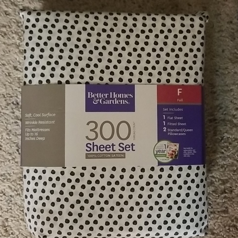 Better Homes and Gardens 300 Count Full Sheet Set